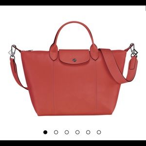 NWT Longchamp Le Pliage Cuir medium in terracotta